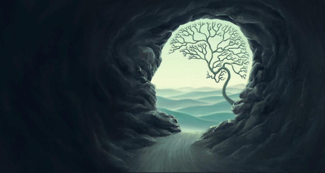 Tree brain with human head cape, idea concept of thinking hope freedom and mind , surreal artwork, dream art , fantasy landscape, imagination spiritual of nature Dopamine & Your Brain