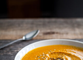 Creamy Sweet Potato Soup with Red Lentils & Hemp Hearts Creamy Sweet Potato Soup with Red Lentils & Hemp Hearts