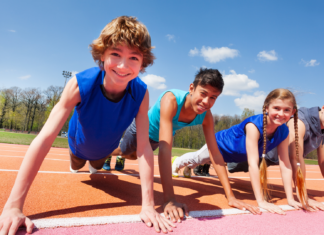 Get Back to Sleep for Back to School kids planking. back to school